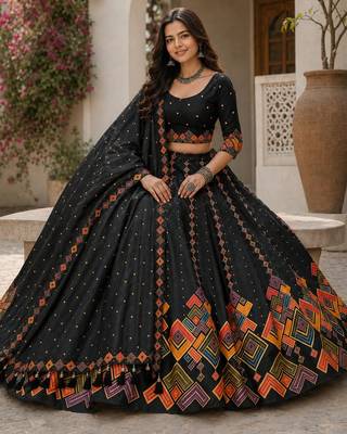 Black Color Smart And Trendy Festive Special Girlie Lehenga Choli 3
