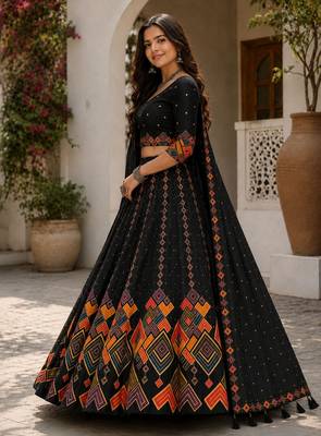 Black Color Smart And Trendy Festive Special Girlie Lehenga Choli 4