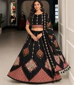 Black Color Smart And Trendy Festive Special Girlie Lehenga Choli