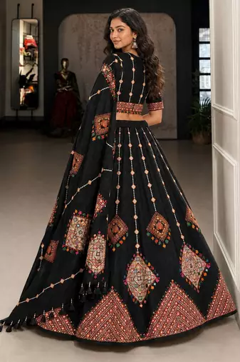 Black Color Smart And Trendy Festive Special Girlie Lehenga Choli