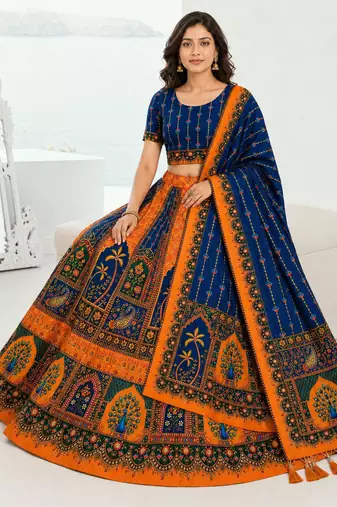 Blue Color Smart And Trendy Festive Special Girlie Lehenga Choli