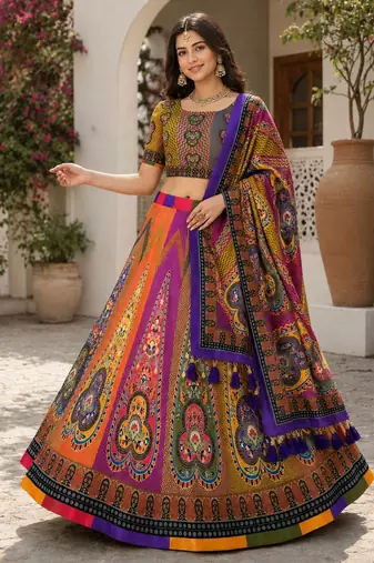 Multy Color Smart And Trendy Festive Special Girlie Lehenga Choli