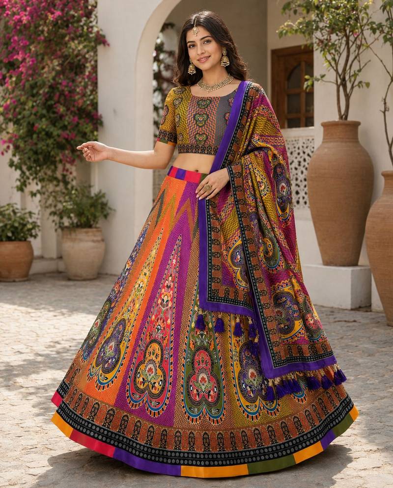 Multy Color Smart And Trendy Festive Special Girlie Lehenga Choli