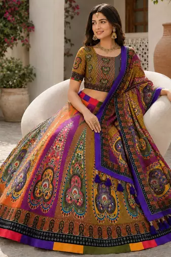 Multy Color Smart And Trendy Festive Special Girlie Lehenga Choli