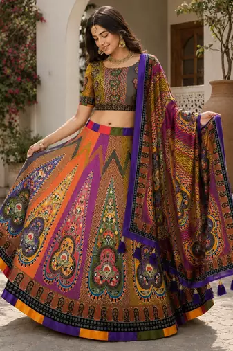Multy Color Smart And Trendy Festive Special Girlie Lehenga Choli