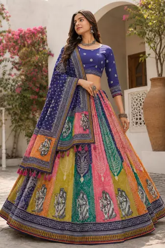 Blue Color Smart And Trendy Festive Special Girlie Lehenga Choli