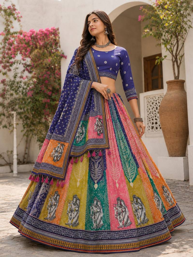 Blue Color Smart And Trendy Festive Special Girlie Lehenga Choli