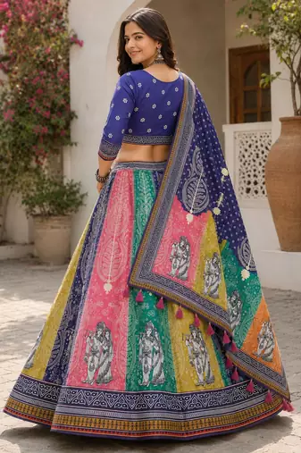 Blue Color Smart And Trendy Festive Special Girlie Lehenga Choli