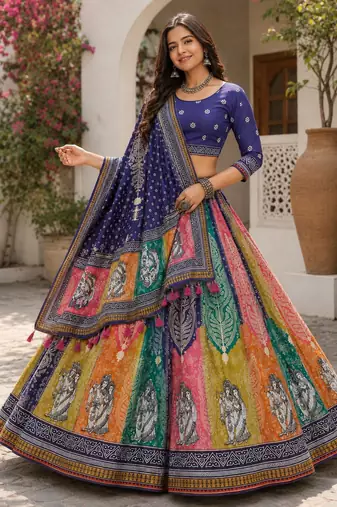 Blue Color Smart And Trendy Festive Special Girlie Lehenga Choli
