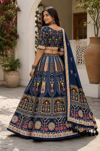 Blue Color Smart And Trendy Festive Special Girlie Lehenga Choli