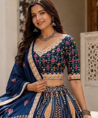 Blue Color Smart And Trendy Festive Special Girlie Lehenga Choli 3