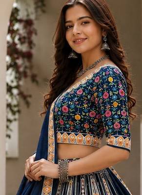 Blue Color Smart And Trendy Festive Special Girlie Lehenga Choli 4