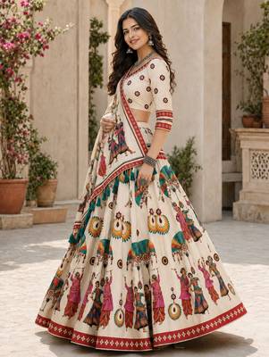 Cream Color Smart And Trendy Festive Special Girlie Lehenga Choli 2