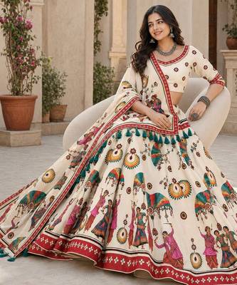 Cream Color Smart And Trendy Festive Special Girlie Lehenga Choli 3