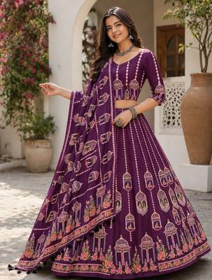 Purple Color Smart And Trendy Festive Special Girlie Lehenga Choli 1