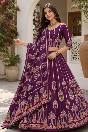 Purple Color Smart And Trendy Festive Special Girlie Lehenga Choli