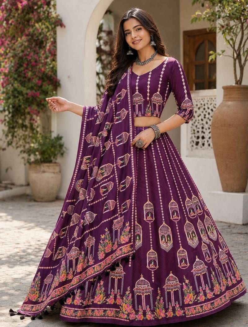 Purple Color Smart And Trendy Festive Special Girlie Lehenga Choli