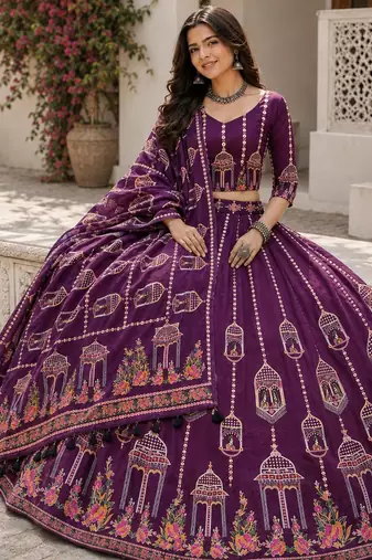 Purple Color Smart And Trendy Festive Special Girlie Lehenga Choli