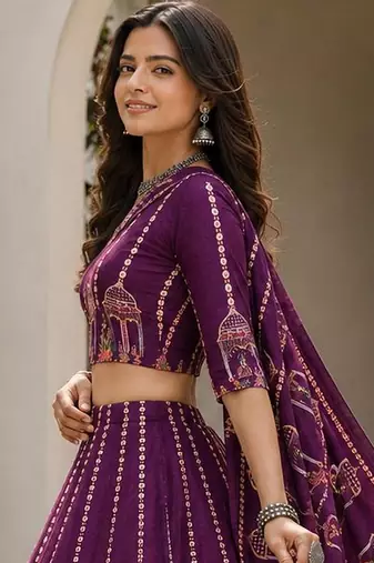 Purple Color Smart And Trendy Festive Special Girlie Lehenga Choli