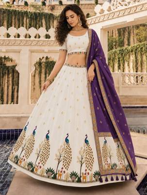 Off White Color Smart And Trendy Festive Special Girlie Lehenga Choli 1