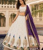 Off White Color Smart And Trendy Festive Special Girlie Lehenga Choli