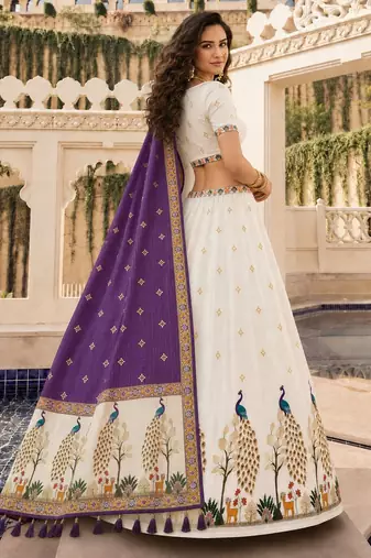 Off White Color Smart And Trendy Festive Special Girlie Lehenga Choli