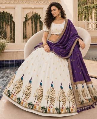 Off White Color Smart And Trendy Festive Special Girlie Lehenga Choli 3