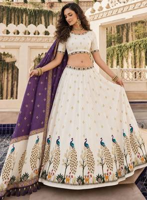 Off White Color Smart And Trendy Festive Special Girlie Lehenga Choli 4