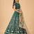 Green Color Smart And Graceful Satin Silk Lehenga Choli For Fancy Girlie Looks