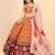 Orange Color Smart And Graceful Satin Silk Lehenga Choli For Fancy Girlie Looks