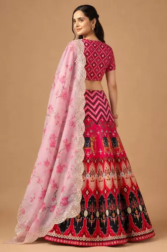 Pink Color Smart And Graceful Satin Silk Lehenga Choli For Fancy Girlie Looks