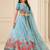 Sky Blue Color Smart And Graceful Satin Silk Lehenga Choli For Fancy Girlie Looks