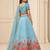 Sky Blue Color Smart And Graceful Satin Silk Lehenga Choli For Fancy Girlie Looks