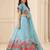 Sky Blue Color Smart And Graceful Satin Silk Lehenga Choli For Fancy Girlie Looks