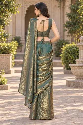 butterfly sequin work nc satin ready to wear saree with stitched blouse