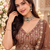 Brown Color Crystal Beads,Handwork,Stone,Thread And Sequins Work Silk_Blend Lehenga Choli