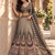 Dark Grey Color Crystal Beads,Handwork,Stone,Thread And Sequins Work Silk_Blend Lehenga Choli