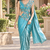 butterfly sequin work nc satin ready to wear saree with stitched blouse
