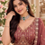 Onion Pink Color Crystal Beads,Handwork,Stone,Thread And Sequins Work Silk_Blend Lehenga Choli