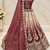 Onion Pink Color Crystal Beads,Handwork,Stone,Thread And Sequins Work Silk_Blend Lehenga Choli