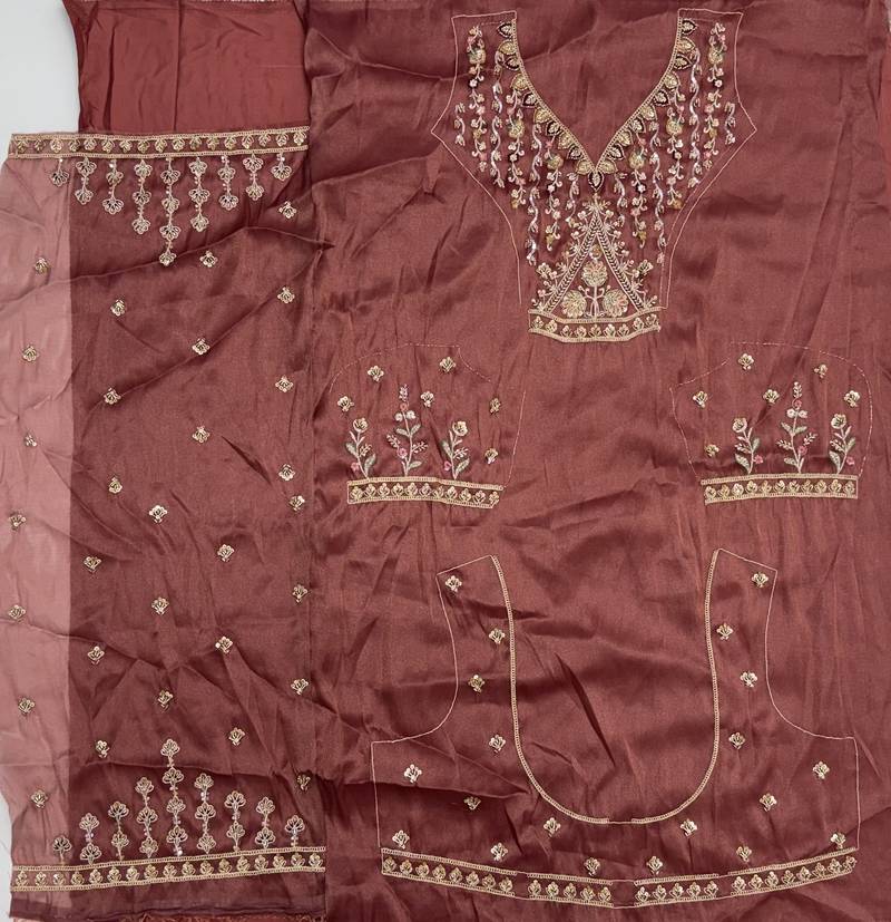Onion Pink Color Crystal Beads,Handwork,Stone,Thread And Sequins Work Silk_Blend Lehenga Choli