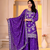 Purple chinon  silk   party  embroidery wear  sharara suit set