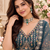 Teal Color Crystal Beads,Handwork,Stone,Thread And Sequins Work Silk_Blend Lehenga Choli