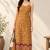 Yellow cotton ajrak printed sleeveless straight kurta
