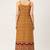 Yellow cotton ajrak printed sleeveless straight kurta