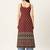 Maroon cotton ajrak printed sleeveless straight kurta