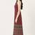 Maroon cotton ajrak printed sleeveless straight kurta