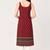 Maroon cotton ajrak printed sleeveless straight kurta