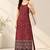 Maroon cotton ajrak printed sleeveless straight kurta