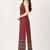 Maroon cotton ajrak printed sleeveless straight kurta
